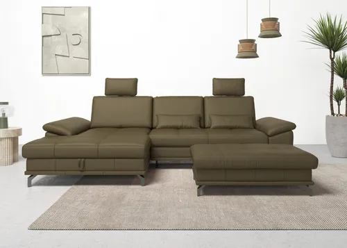 OTTO home Ecksofa Costello L-Form, B: 301 cm mit Sitztiefen-, Armteilverstellung &, 3 Nierenkissen, optional Bettfunktion & Bettkasten