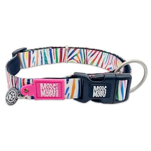 Max & Molly Urban Pets Hundehalsband aus weichem, gepolstertem Neopren, mit Smart ID Gotcha! QR Haustier-Sicherheitsmarke, langlebig, wasserdicht, geruchlos, maschinenwaschbar, Halsband für Hunde,