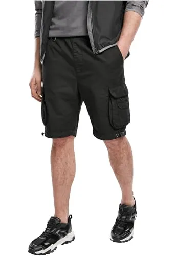 Urban Classics Herren Double Pocket Cargo Shorts, Black, 4XL - Herren-Shorts mit losem Schnitt, elastischem Bund und praktischen Doppeltaschen für optimalen Stauraum, ideal für Freizeit und Outdoor-Aktivitäten.