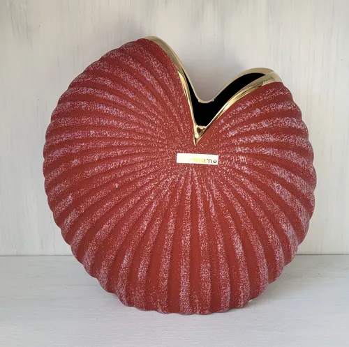 Produktbild Formano Vase Berry Rot Gold Keramik 22x22 cm Edel Geschenk