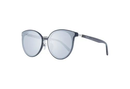 Bally Sonnenbrille BY0043-K 20C 65 Damen Grau - Damen Sonnenbrille in Grau, 100% UVA & UVB Schutz, stilvolles rundes Design mit verspiegelten Gläsern, ideal für sonnige Tage.