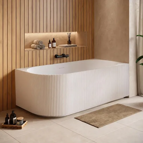 Badplaats Eck Badewanne Havana 170 x 80 x 58 cm Weiß Hochglanz
