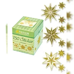 Avery Zweckform Rollensticker 38 mm + kleine Sterne 150 Etiketten Weihnachten Weihnachtssterne