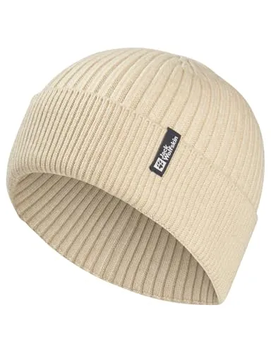 Jack Wolfskin Cosy Beanie pale sand (A0056) One Size - Herren Mütze für Wanderer, leichte Strickmütze aus 53% Viskose für ein besonders weiches Tragegefühl und optimalen Schutz an kalten Tagen.