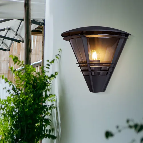 Wandlampe Außenlampe IP44 anthrazit, 1x LED 7W warmweiß - Lampen - Diese stilvolle Außenlampe aus anthrazitfarbenem Aluminium mit klarem Kunststoff ist IP44 spritzwassergeschützt und bietet eine warme Lichtfarbe von 2700K. Leuchtmittel inklusive für sofortige Nutzung!