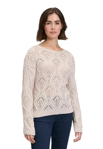 BETTY & CO Lochstrick-Pullover - Damen Pullover aus 100% Baumwolle, mit stylishen Rippbündchen und lässigem Ajourmuster für einen modischen Look.