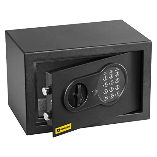 HomeSafe HV20E Möbeltresor mit Elektronikschloss, 20x31x20cm (HxBxT), Digitaler Tresor für Zuhause, Safe Box mit Schloss, Schranksafe, Geldsafe, Elektronik, Schmuck