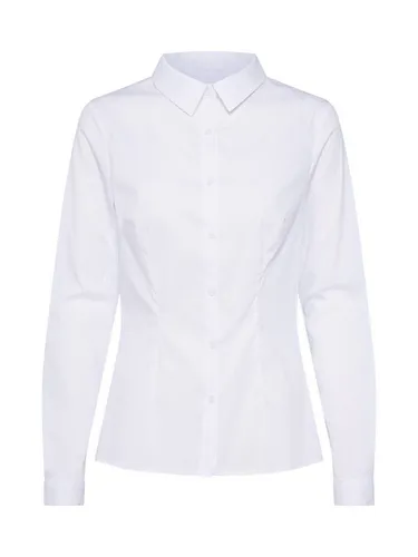 ICHI Damen 102533 Bluse, Weiß (White 10100), 40 EU - Blusen & Tuniken für Damen, zeitlose Basic-Bluse im Regular Fit für vielseitige Styling-Möglichkeiten
