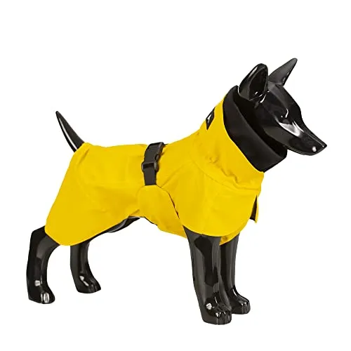 PAIKKA Sichtbarkeit Regenmantel Lite gelb 20 - Regenjacke für Hunde, hoch reflektierend und ideal für warme Temperaturen. Wasserdichte Kapuze schützt vor Nässe, verstellbare Passform für optimalen Tragekomfort.