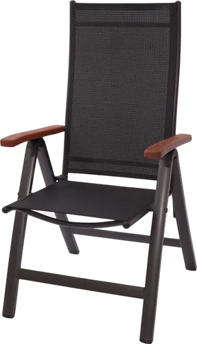 Sun Garden ELBA Gartenstuhl - Hochlehner Klappsessel mit Aluminium und Holzarmlehnen - Essstühle: Komfortabler Klappsessel aus hochwertigem Aluminium, wetterfest und pflegeleicht – ideal für Garten, Terrasse und Camping.