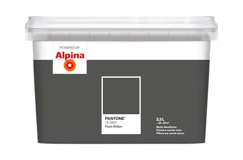 Alpina Wandfarbe Pantone 19-3803 Plum Kitten 2,5l - Innen- & Außenfarbe in edlem Grau-Violett, ideal für kreative Raumgestaltungen mit mattem Finish und hervorragender Deckkraft.