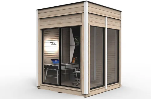 Campinghaus Holzhaus Gartenhaus Fertighaus 2,4 x 2,4 m - Skandinavisches Gartenhaus mit 4 Fenstern und 1 Tür. Ideal für den Garten, aus hochwertigem Kiefernholz, inklusive Boden. Einfache Montage und langlebige Konstruktion für vielseitige Nutzung.