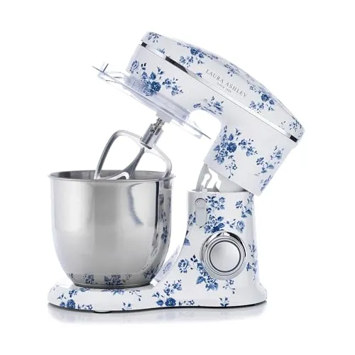 Laura Ashley 4,5L Küchenmaschine - Eleganter Standmixer mit 10 Geschwindigkeitsstufen - Knet- & Rührmaschinen: Vielseitiger Standmixer mit 1300W Motor und 4,5L Edelstahlschüssel, ideal für perfekte Ergebnisse bei jedem Rezept.