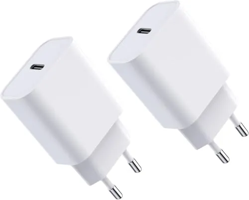 Seadmit 20W USB C Adapter, USB-C Ladegerät kompatibel mit i-Phone 17/16/15/14/13 Plus Pro Max Mini, i-Pad, Air-Pods, Samsung Galaxy S25/24/23, USBC Stecker Netzteil Schnellladegerät Charger(2 Port)