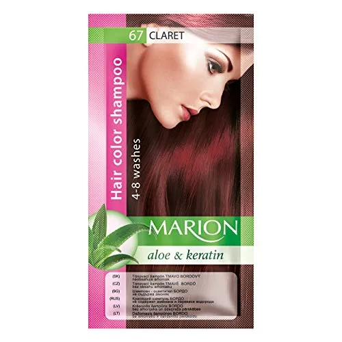 Marion Haarfärbe-Shampoo im Beutel, semi-dauerhafte Farbe, Haltbarkeit 4 bis 8 Wäschen, mit Aloe und Keratin
