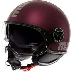 MOMODESIGN FGTR Evo E2206 Mono MATT Amarena/Silver XL - Stylischer Motorradhelm mit 100% ABS-Schale, geprüft nach ECE 22.06 für optimale Sicherheit und Komfort beim Fahren.