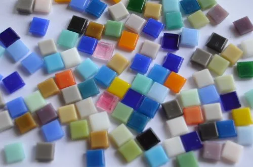 St. Mini Mosaik Buntmix 8x8mm 40 Farben ca. 50g. 100