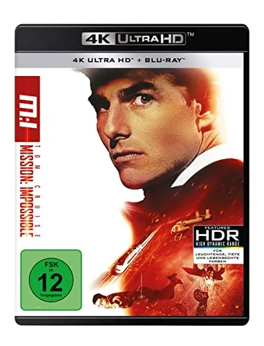 Mission: Impossible 1 (4K Ultra-HD) (+ Blu-ray 2D) - Actiongeladenes Abenteuer in atemberaubender 4K Ultra-HD, ideal für Fans von spannenden Filmen und Sammlerstücke.