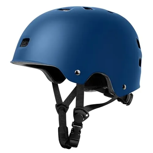 LeapBeast Stadthelm, Robuster Fahrradhelm für den Alltag, Skaterhelm mit Drehrad-Anpassung Geeignet, für Beim Skaten, BMX-Fahren Oder Longboarden für Kinder Erwachsene (Dunkelblau, S)