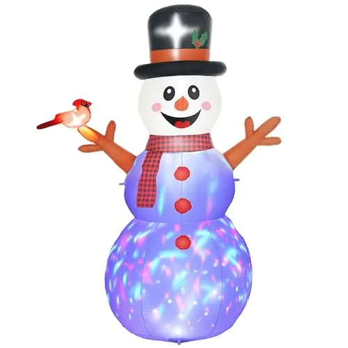 Outsunny Aufblasbarer Schneemann 2,4 m mit LED-Beleuchtung