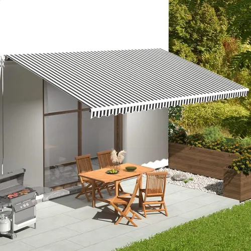 vidaXL Markisenbespannung Anthrazit und Weiß 6x3,5 m von vidaXL