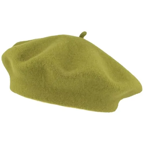 Breiter Damen Baskenmütze Damenmütze Wollmütze - One Size - Barret aus 100% Wolle