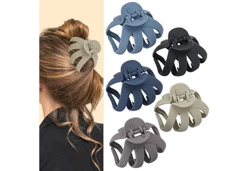 Octopus Haarklammer 5er Set – Vielseitige Haarspangen für jeden Anlass - Das Lolalet Octopus Haarklammer Set bietet 5 farbenfrohe Clips für dickes, lockiges oder langes Haar. Ideal für verschiedene Styles und Anlässe, mit sicherem Halt und breitem Griff.