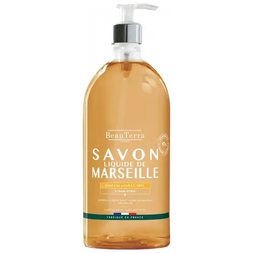 BeauTerra Flüssigseife aus Marseille Vanille-Honig 1 L ist eine Flüssigseife aus