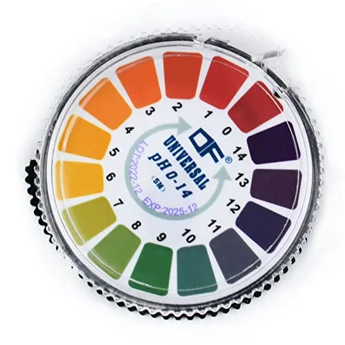 Rolle pH Teststreifen 5 m/Roll,Messbereich 0-14,pH Papier Trinkwasser auf Rolle,Lackmus Indikator Universalpapier Ubersäuerung Körper Ermittlung ph Wert Säuretest 1