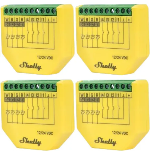 SHELLY LED-Lichtcontroller Plus RGBW - 4 Stück - Sonstige Haustechnik, steuern Sie Ihre Beleuchtung bequem per BT und WLAN für eine individuelle Lichtgestaltung.