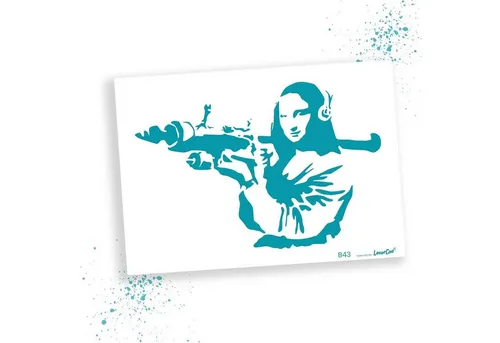 LaserCad Motivschablone BANKSY Streetart für Graffiti, Airbrush, Deko