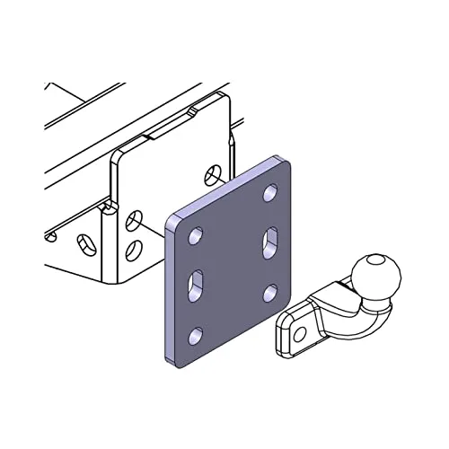 AHAKA Höhenverstellbare Adapterplatte Anhängerbock für Anhängerkupplung 2 Loch Flanschkugel 90 mm