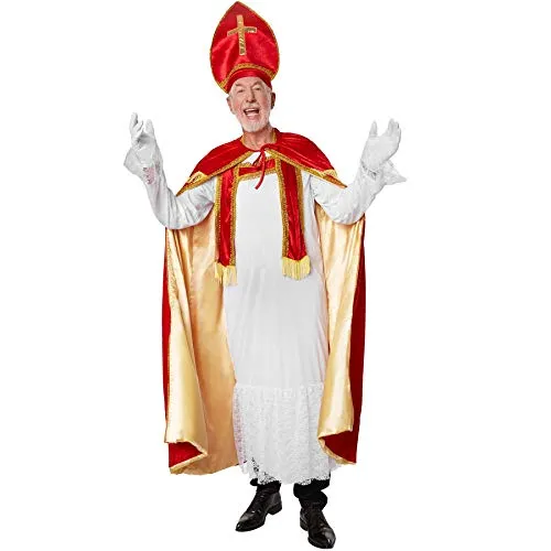 tectake® Herrenkostüm St. Nikolaus – Festlich und Stilvoll - Kostüme für Nikolaustag und Weihnachtsfeiern, klassischer Look aus rotem Samt mit goldenen Akzenten für einen eindrucksvollen Auftritt.