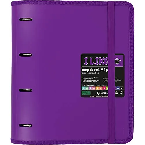 Grafoplas 88100535 Carpebook Like Aktenordner A4, Violett mit 6 Trennblättern