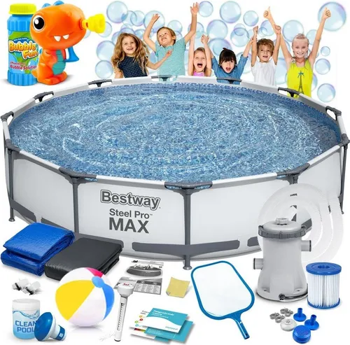 Frame Gartenpool 366 x 76 cm 16 in 1 Bestway 56416 + Sprudelmaschine GRATIS