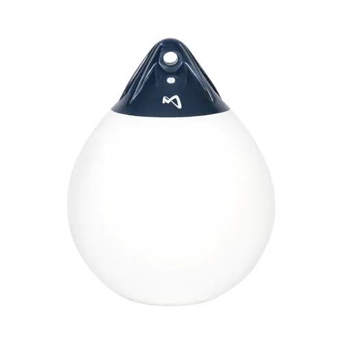 Mesle Kugelfender Globe, ø 41,5 cm Weiss, Fender Boje, Bootsfender rund aufblasbar, Ankerboje, Fender Boot Schiff Yacht, Markierungsboje