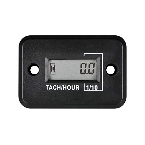 YOOREAL Digitaler Stundenzähler Tachometer, Wasserdichtes Design für Kettensäge Auto Motor Traktor Außenbordmotor Garten Generator ATV Schneefräse Dirt Bike
