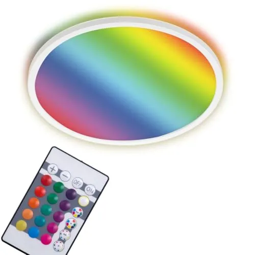 BRILONER LED Panel 22W - Dimmbar & RGB Farbsteuerung - Moderne Deckenleuchte mit 2.700 Lumen, dimmbar und RGB-Farbwechsel für individuelle Lichtstimmung. Inklusive Fernbedienung für einfachen Komfort und Backlight-Effekt für ein gemütliches Ambiente.