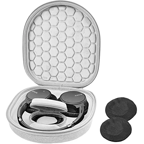 ProCase Kopfhörertasche für Sony WH-CH520/ WH-CH720N/ WH-1000XM5/ WH-1000XM4/ Bose 700/ QC35 II Kopfhörer mit Noise Cancelling Tasche Headset Kopfhörer Tragetasche mit 2 Staubschutzhüllen -Grau