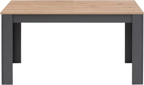 Home affaire Esstisch Bergamo - Ausziehbarer Küchentisch in Schwarz - Esstisch aus FSC®-zertifiziertem Holz, pflegeleicht und ausziehbar von 140 cm auf 180 cm, ideal für gesellige Abende mit Familie und Freunden.