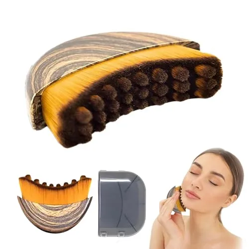 Lymphatische Gesichtsbürste, Lymphbürsten Gesicht, Alpenfaser Gesichtsbürste, Trockene Gesichtsbürsten für Gesicht, Kinn und Jawline Sculpting