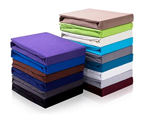 Hometex Premium Textiles Topper Spannbettlaken Spannbetttuch 180-200 x 200 cm, Bettlaken für Matratzentopper, 100% Baumwolle Jersey, Matratzen bis 10 cm, Oeko-TEX Made IN Green, Schwarz