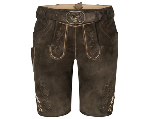 Spieth & Wensky Trachtenlederhose Everest Herren - Braun 56 - Herren-Trachtenlederhose aus 100% Leder, strapazierfähig und ideal für traditionelle Anlässe. Mit Gürtelschlaufen und praktischen Taschen für einen lässigen Look.