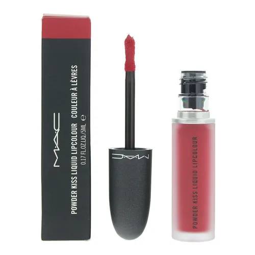 Mac Ruby´s Crew Powder Kiss Liquid Lipcolour 5 ml - Ruby Boo - Lippenstifte mit cremiger Textur, bietet bis zu 10 Stunden Feuchtigkeit und einen matten Look für unwiderstehliche Lippen.