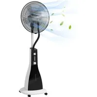 HOMCOM 2-in-1 Nebel-Ventilator mit Befeuchter - Standventilator mit 3 Geschwindigkeiten und 75° Schwenkbereich für optimale Kühlung. Genießen Sie bis zu 13 Stunden erfrischenden Nebel - ideal für Schlafzimmer und Wohnzimmer.