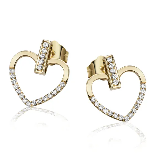 Goldmaid Ohrringe Herz 585/- Gelbgold 40 Brillanten 0,14 ct. SI/H NEU