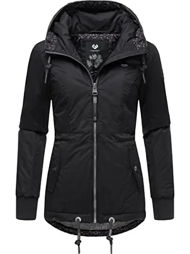 Ragwear Damen Winterjacke Outdoorjacke wasserdicht mit Kapuze YM-Danka Black022 Gr. L