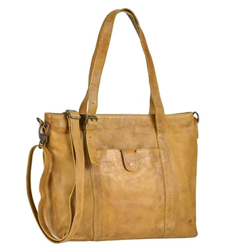 Bear Design Damen Tasche Ledertasche Shopper Schultertasche Cow Lavato - Damen-Schultertaschen aus knautschweichem Rindsleder, mit 2 Hauptfächern und praktischem 160 cm Schultergurt für optimalen Tragekomfort.