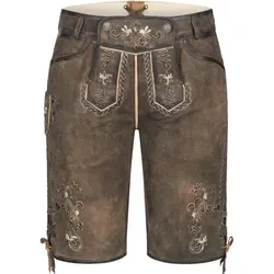 Nübler Trachtenlederhose Viona L in Hellbraun – Kurz und Elegant - Hochwertige Trachtenlederhose aus 100% Leder, anschmiegsam und mit stilvoller Stickerei. Ideal für festliche Anlässe und traditionelle Events. Pflegeleicht durch Handwäsche.