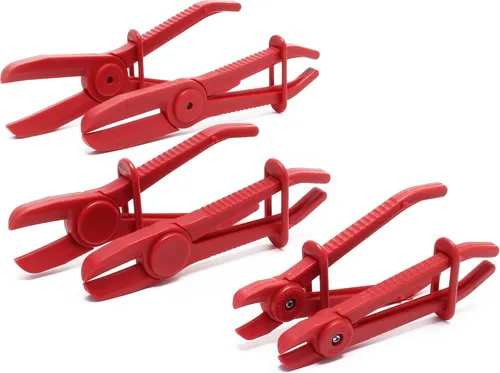 Wiltec Schlauchklemmenzange Set 6 teilig in 3 Größen für Schläuche, Klemmgrößen 160 mm, 190 mm, 260 mm, Durchmesser 12 mm (1/2